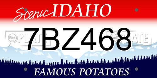 7BZ468 Idaho License Plate