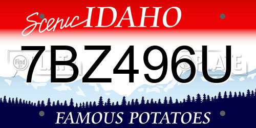 7BZ496U Idaho License Plate
