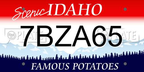7BZA65 Idaho License Plate