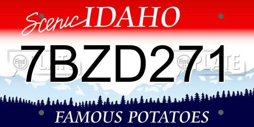 7BZD271 Idaho License Plate