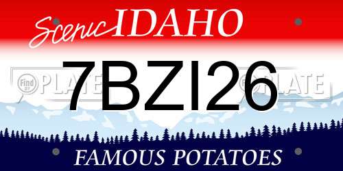 7BZI26 Idaho License Plate