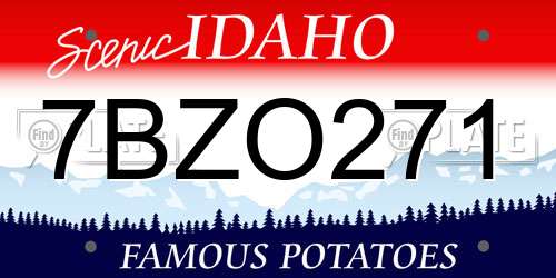 7BZO271 Idaho License Plate