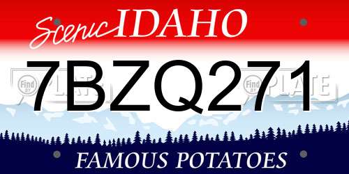7BZQ271 Idaho License Plate