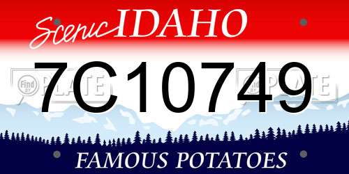 7C10749 Idaho License Plate