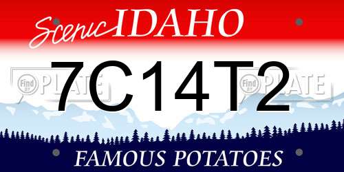 7C14T2 Idaho License Plate