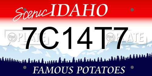 7C14T7 Idaho License Plate