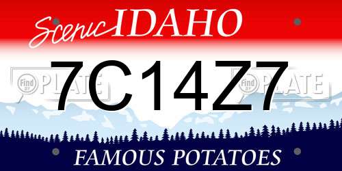 7C14Z7 Idaho License Plate