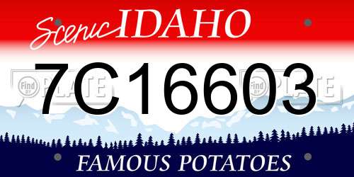 7C16603 Idaho License Plate