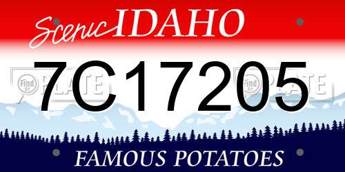7C17205 Idaho License Plate