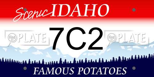 7C2 Idaho License Plate