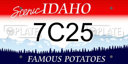 7C25 Idaho License Plate