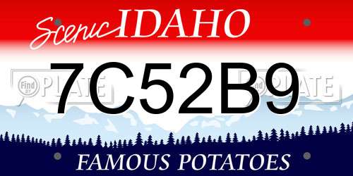 7C52B9 Idaho License Plate