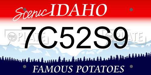 7C52S9 Idaho License Plate
