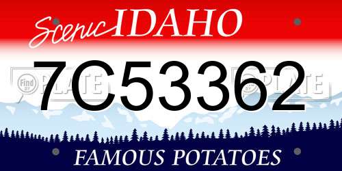 7C53362 Idaho License Plate