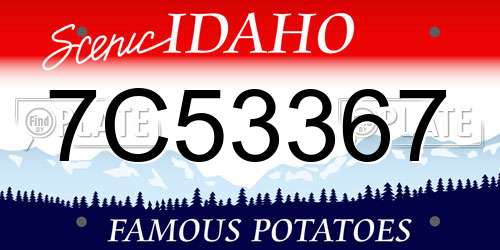 7C53367 Idaho License Plate