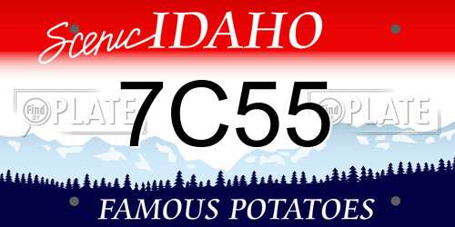 7C55 Idaho License Plate