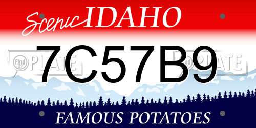7C57B9 Idaho License Plate