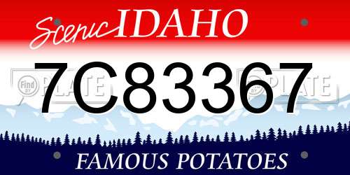 7C83367 Idaho License Plate