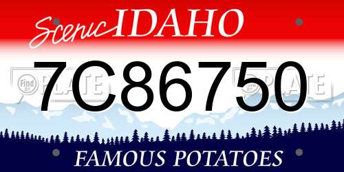 7C86750 Idaho License Plate