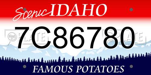 7C86780 Idaho License Plate