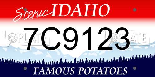 7C9123 Idaho License Plate