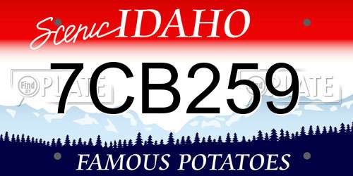 7CB259 Idaho License Plate