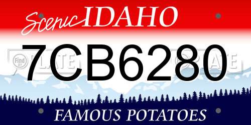 7CB6280 Idaho License Plate