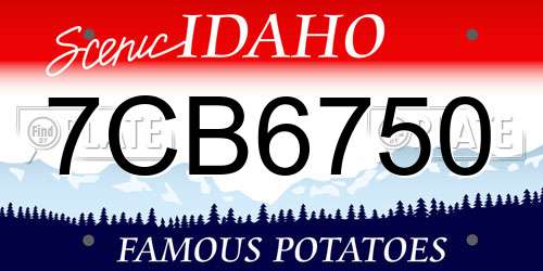 7CB6750 Idaho License Plate