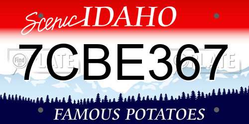 7CBE367 Idaho License Plate