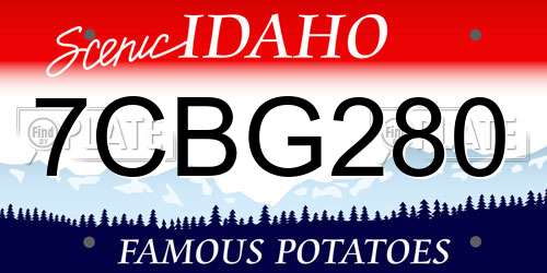 7CBG280 Idaho License Plate