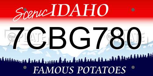 7CBG780 Idaho License Plate
