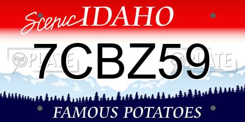 7CBZ59 Idaho License Plate