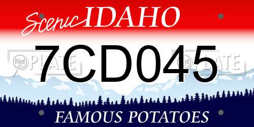 7CD045 Idaho License Plate