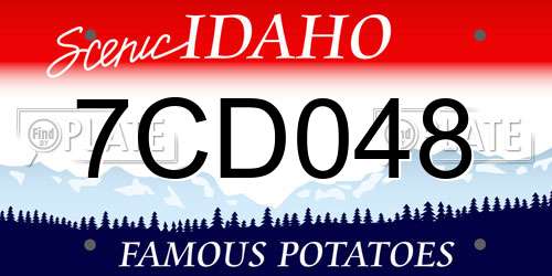7CD048 Idaho License Plate