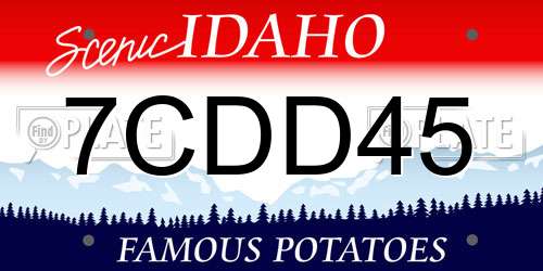 7CDD45 Idaho License Plate