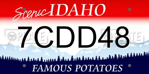 7CDD48 Idaho License Plate