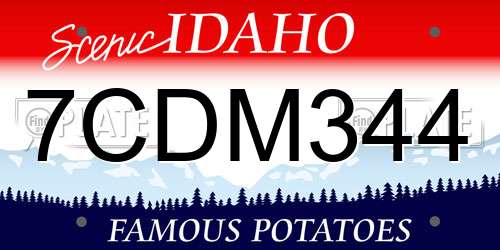 7CDM344 Idaho License Plate