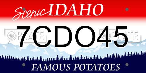 7CDO45 Idaho License Plate