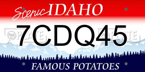 7CDQ45 Idaho License Plate