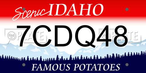 7CDQ48 Idaho License Plate