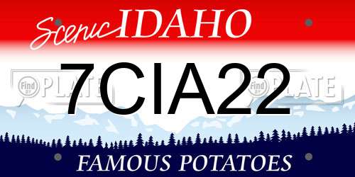 7CIA22 Idaho License Plate