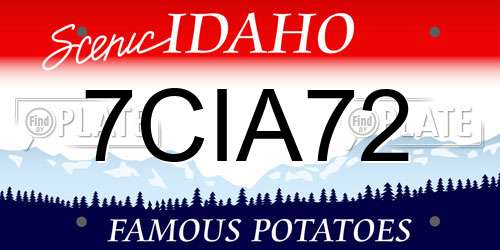 7CIA72 Idaho License Plate