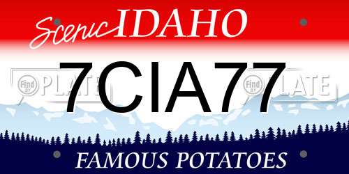 7CIA77 Idaho License Plate