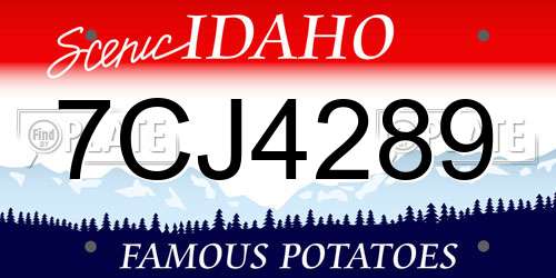 7CJ4289 Idaho License Plate