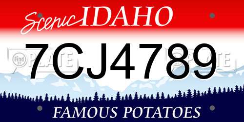 7CJ4789 Idaho License Plate