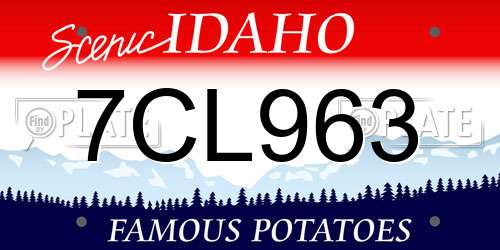 7CL963 Idaho License Plate