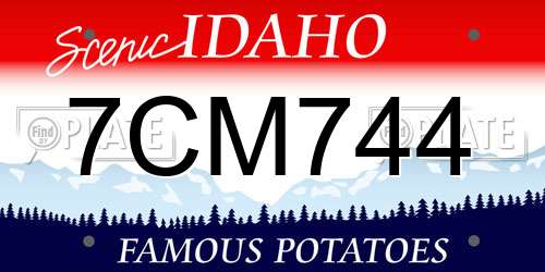 7CM744 Idaho License Plate