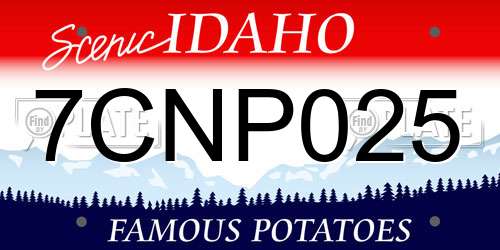 7CNP025 Idaho License Plate