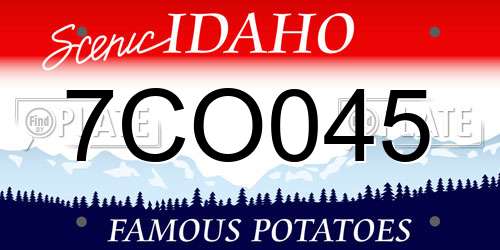 7CO045 Idaho License Plate