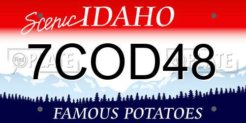 7COD48 Idaho License Plate